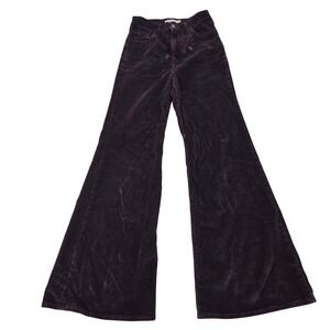 Levis Ribcage Bell Bottom Corduroy Pants 26x3 Purple High Rise Bleach Distressed